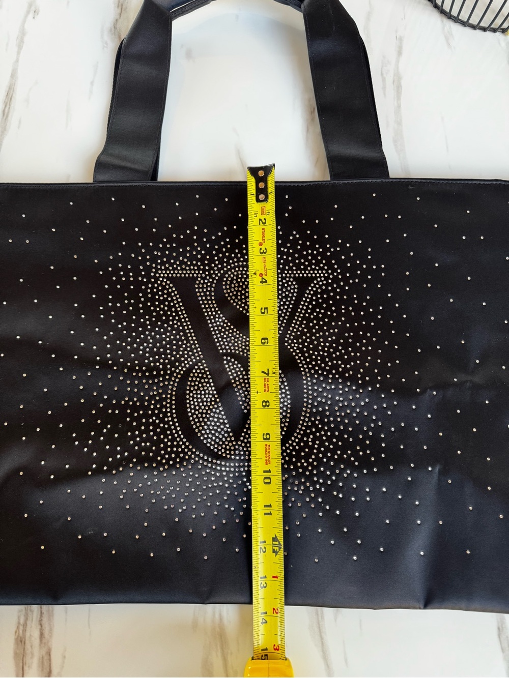 Victoria's Secret Black Tote with Rhinestone VS Logo - Picture 9 of 12